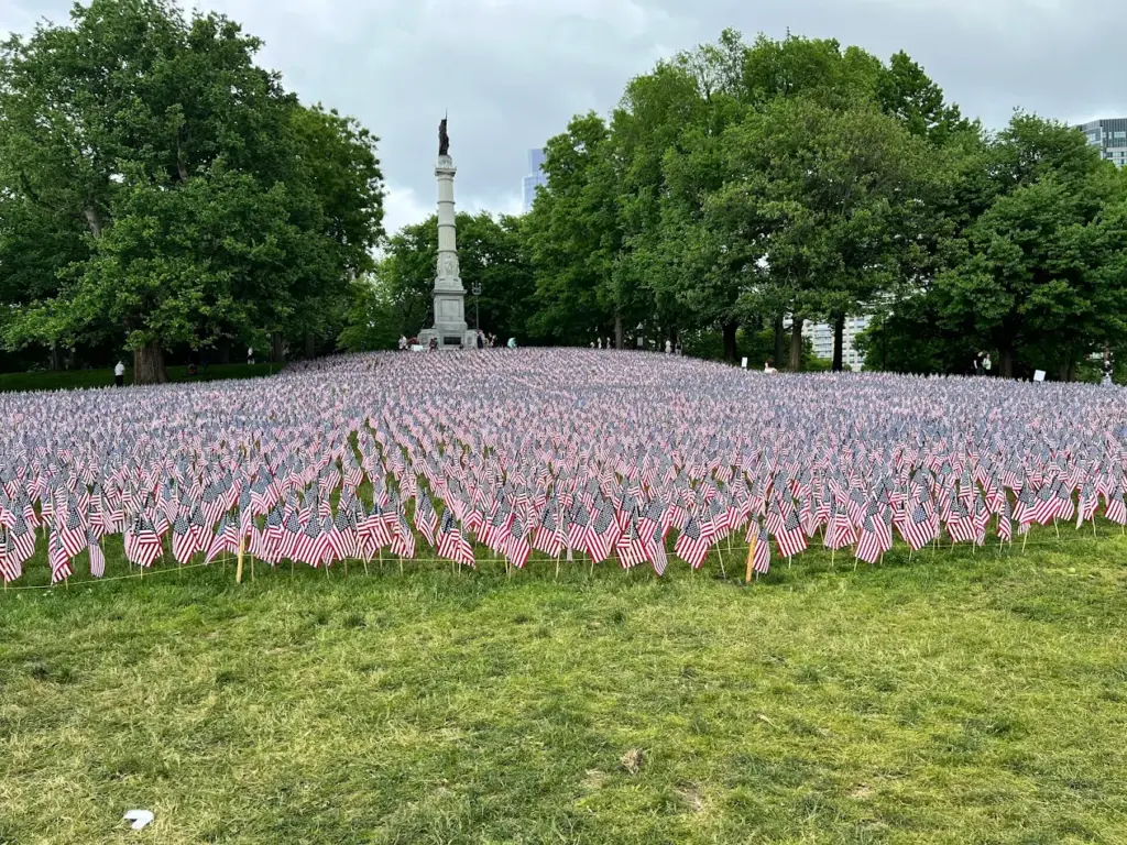 Boston Common Memorial Day flag garden