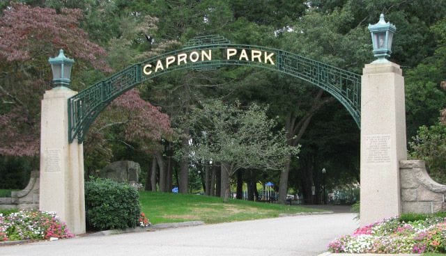 Capron Park Zoo entrance in North Attleboro, MA