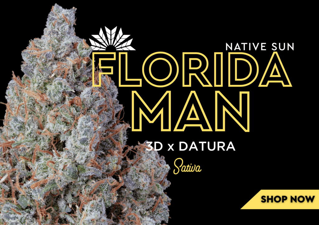 Native Sun's Florida Man Weed Strain Shop Now banner