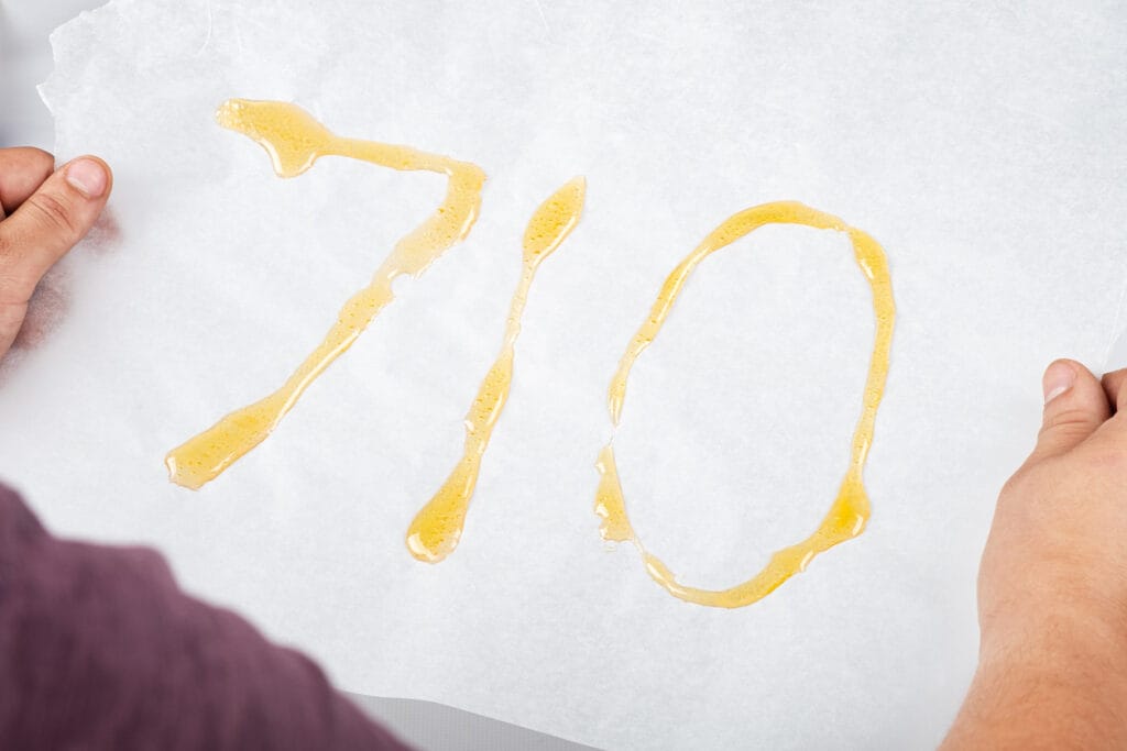 710 in cannabis concentrates on parchment paper